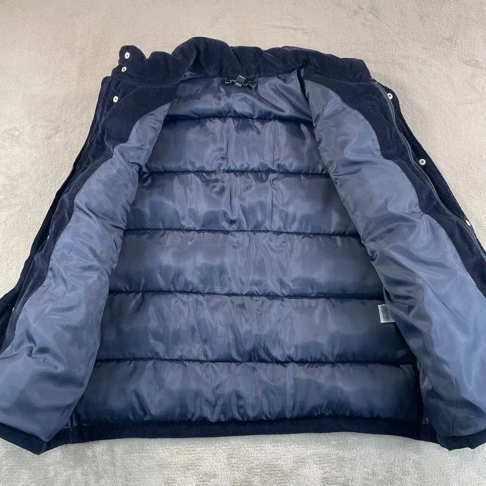 Banana Republic Puffer Vest Men XL Navy Corduroy Full‎ Zip Outdoors GorpCore